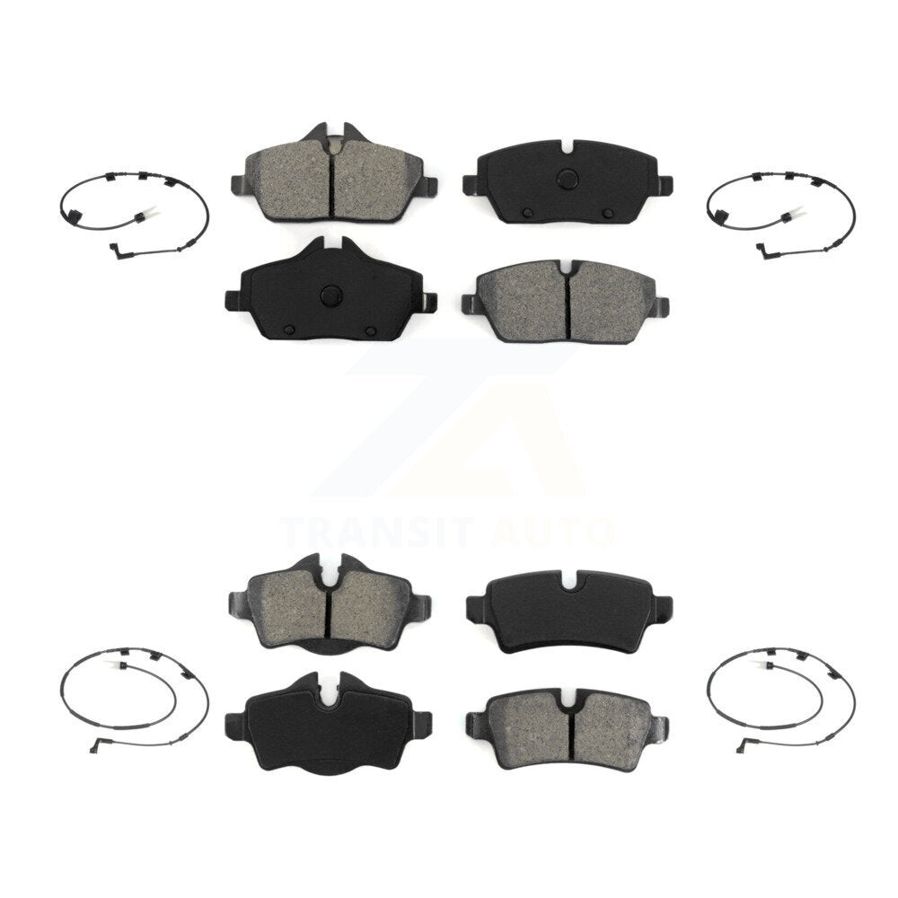 Semi-Metallic Disc Brake Pads And Wear Sensors Front Rear Kit For Mini Cooper