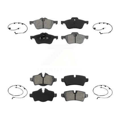 Semi-Metallic Disc Brake Pads And Wear Sensors Front Rear Kit For Mini Cooper
