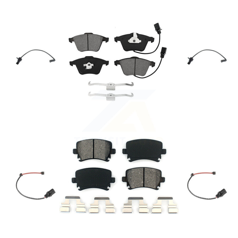 Semi-Metallic Disc Brake Pad & Extra Wear Sensor Front Rear Kit For 2011 Audi A6
