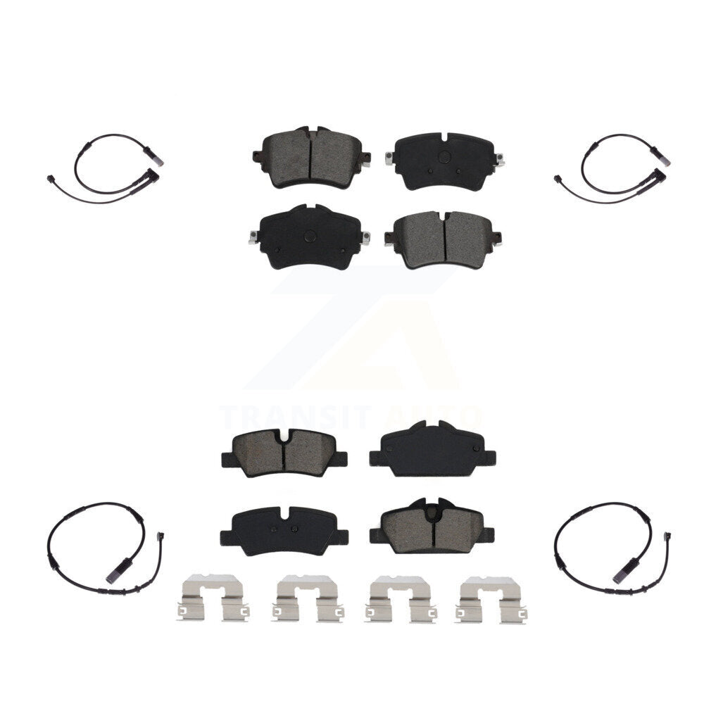 Semi-Metallic Disc Brake Pads And Wear Sensors Front Rear Kit For Mini Cooper