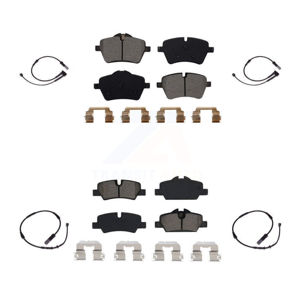 Semi-Metallic Disc Brake Pads And Wear Sensors Front Rear Kit For Mini Cooper