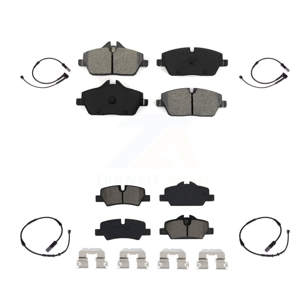 Semi-Metallic Disc Brake Pads And Wear Sensors Front Rear Kit For Mini Cooper