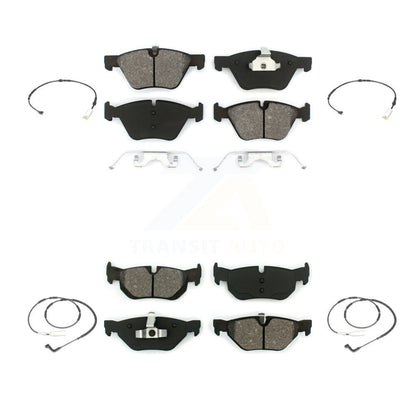Semi-Metallic Disc Brake Pads And Wear Sensors Front Rear Kit For BMW 128i 3.0L