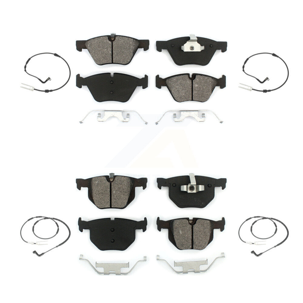 Semi-Metallic Disc Brake Pads And Wear Sensors Front Rear Kit For 2006 BMW 330i