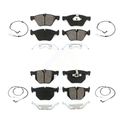 Semi-Metallic Disc Brake Pads And Wear Sensors Front Rear Kit For 2006 BMW 330i