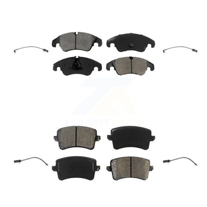 Semi-Metallic Disc Brake Pads And Wear Sensors Front Rear Kit For Audi Q5