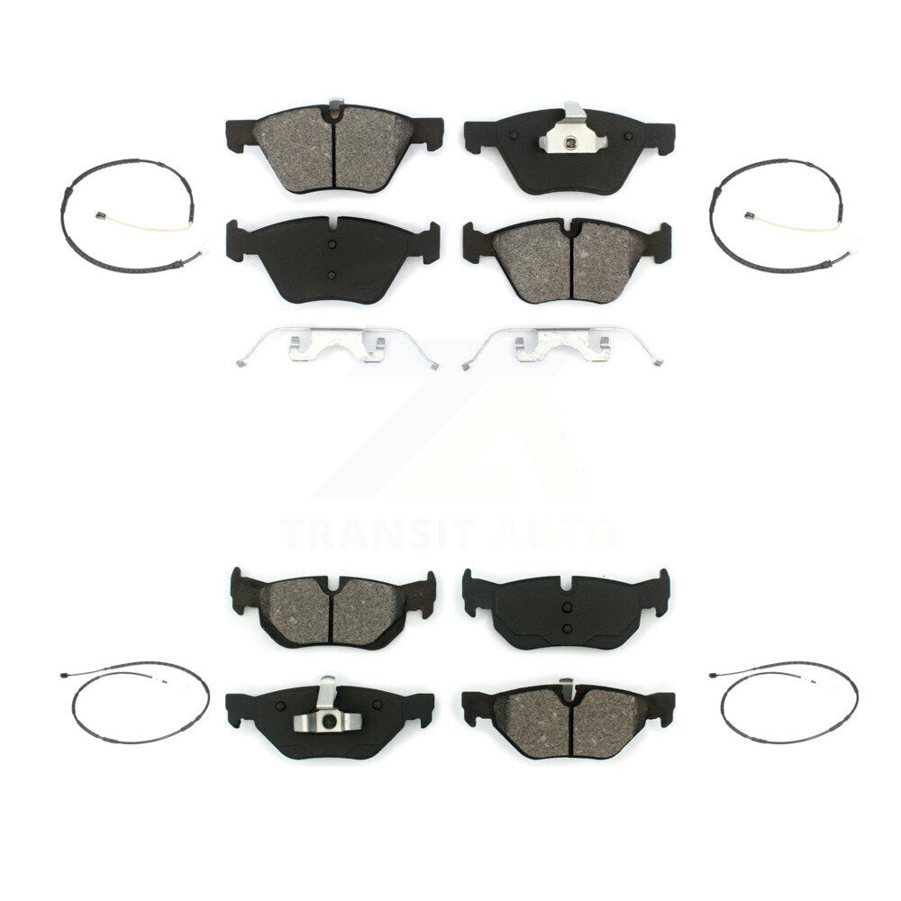 Semi-Metallic Brake Pad And Wear Sensor Front Rear Kit For 2012 BMW X1 xDrive28i