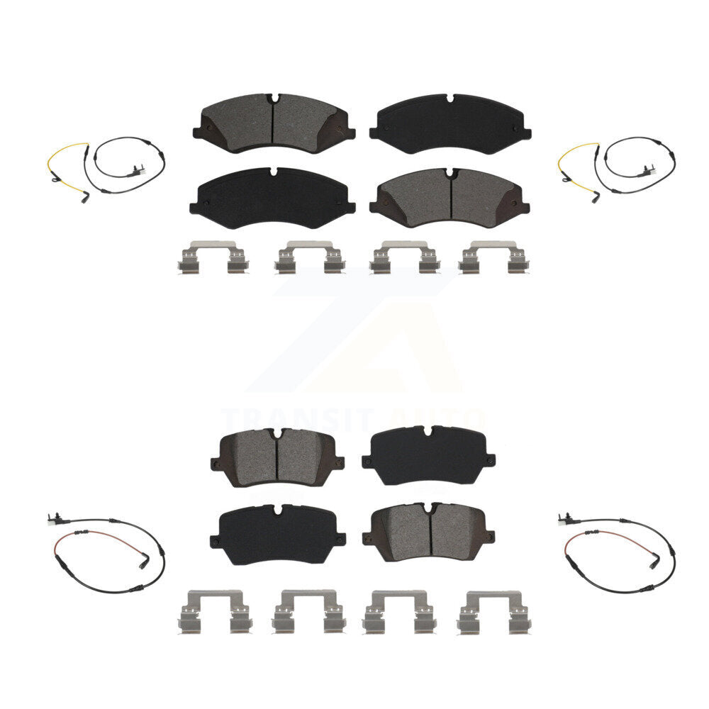 Semi-Metallic Brake Pads & Wear Sensor Front Rear Kit For Land Rover Range Sport
