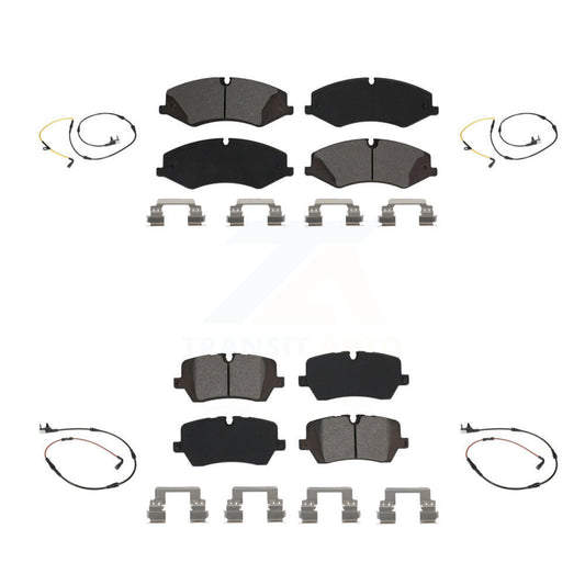 Semi-Metallic Brake Pads & Wear Sensor Front Rear Kit For Land Rover Range Sport