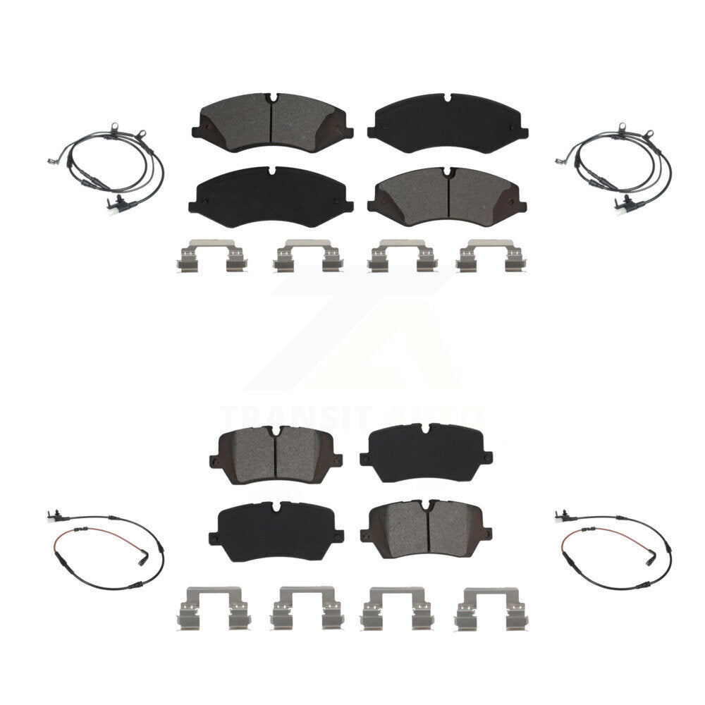 Semi-Metallic Brake Pads & Wear Sensor Front Rear Kit For Land Rover Range Sport