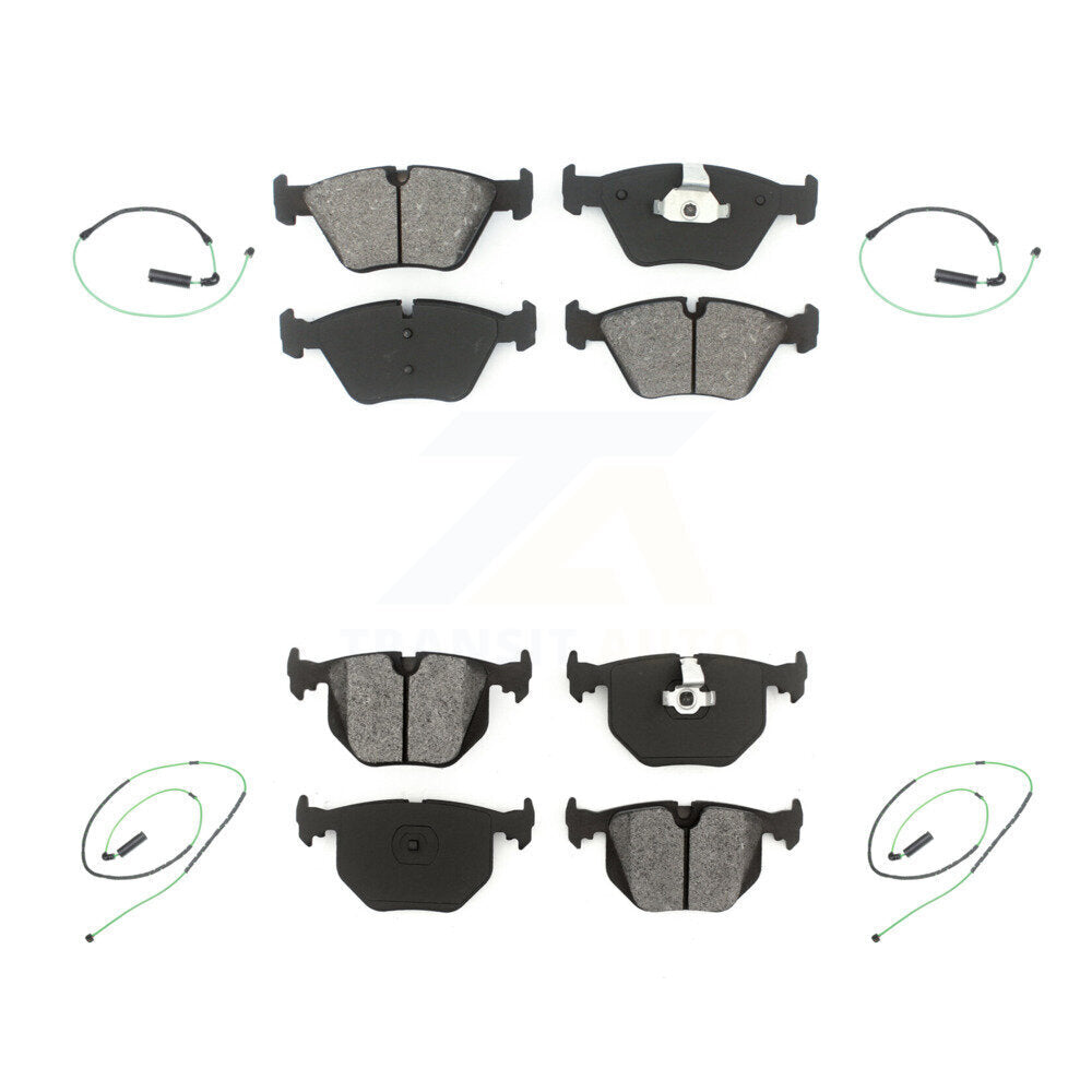 Semi-Metallic Brake Pad And Wear Sensor Front Rear Kit For 2005-2006 BMW M3 3.2L