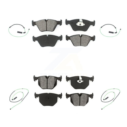 Semi-Metallic Brake Pad And Wear Sensor Front Rear Kit For 2005-2006 BMW M3 3.2L