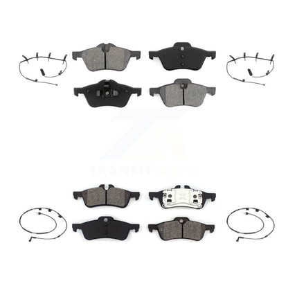 Semi-Metallic Brake Pad And Wear Sensor Front Rear Kit For 2006 Mini Cooper 1.6L