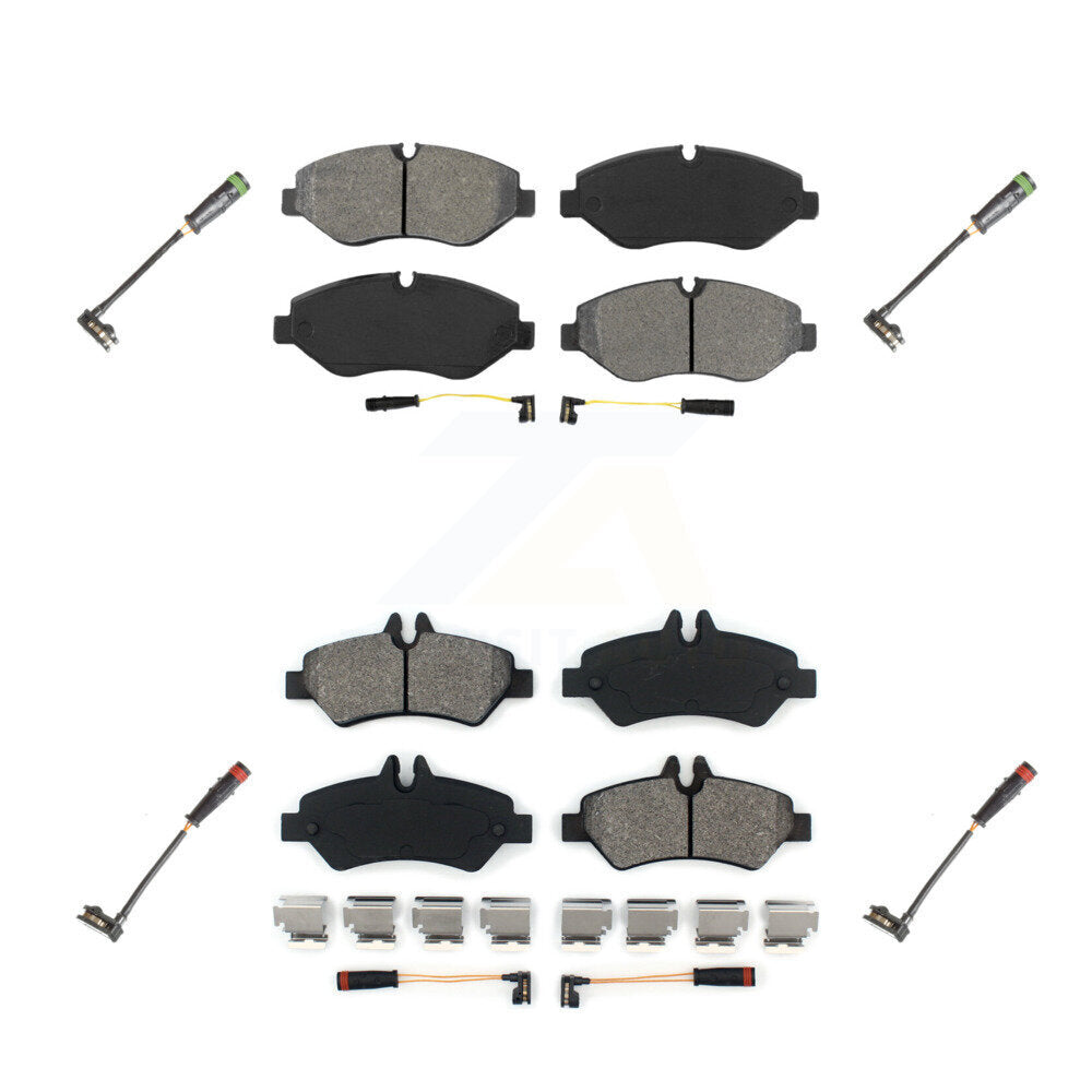Semi-Metallic Brake Pad Extra Wear Sensor Front Rear Kit For Sprinter 2500 Dodge