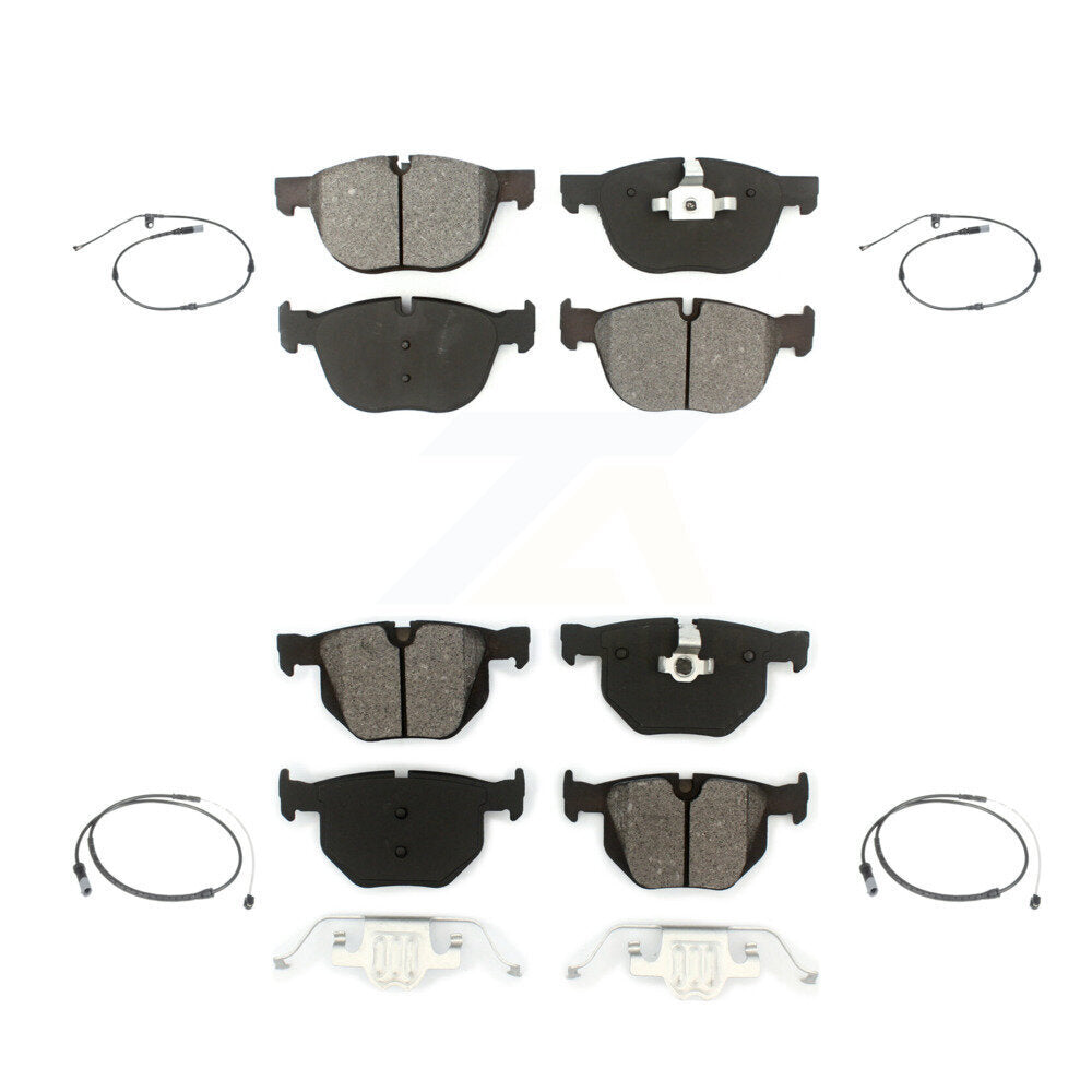 Semi-Metallic Disc Brake Pads And Wear Sensors Front Rear Kit For BMW X5 X6