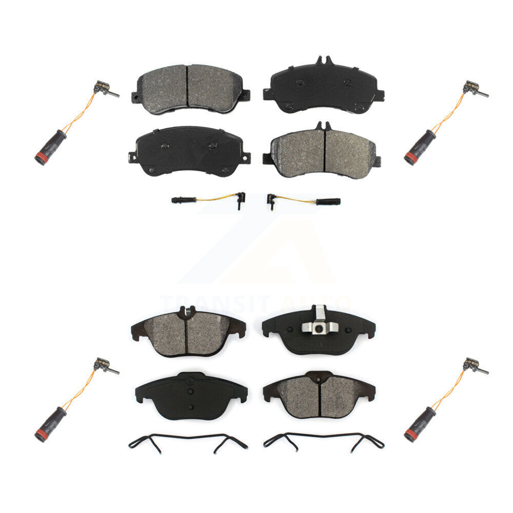 Semi-Metallic Disc Brake Pads Extra Wear Sensor Front Rear Kit For Mercedes-Benz