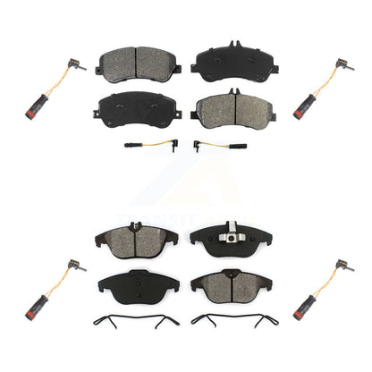 Semi-Metallic Disc Brake Pads Extra Wear Sensor Front Rear Kit For Mercedes-Benz