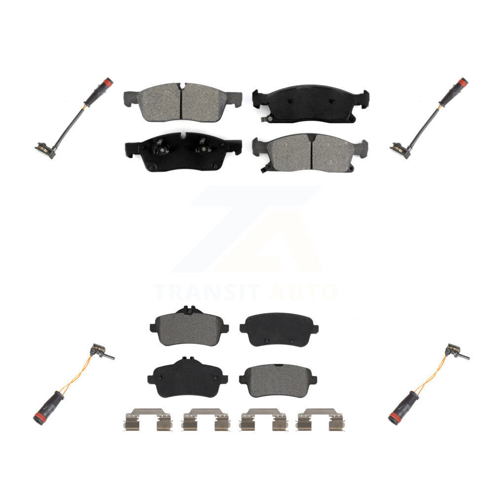 Semi-Metallic Disc Brake Pads Wear Sensor Front Rear Kit For Mercedes-Benz ML350