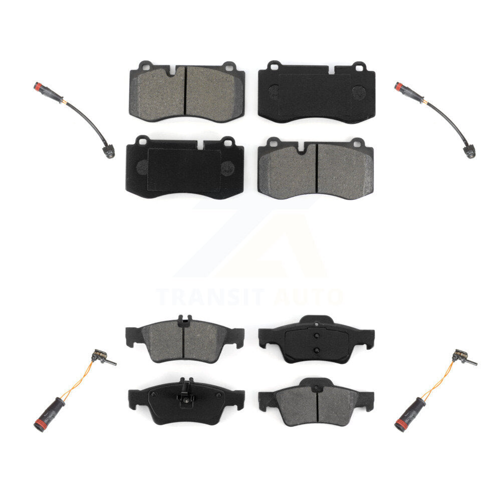 Semi-Metallic Brake Pad & Wear Sensor Front Rear Kit For Mercedes-Benz S550 S450