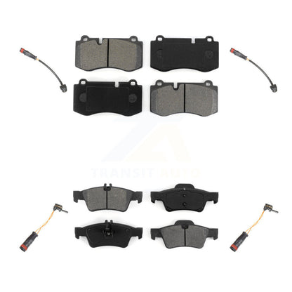 Semi-Metallic Brake Pad & Wear Sensor Front Rear Kit For Mercedes-Benz S550 S450