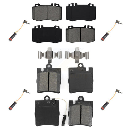 Semi-Metallic Brake Pads Extra Wear Sensor Front Rear Kit For Mercedes-Benz C230