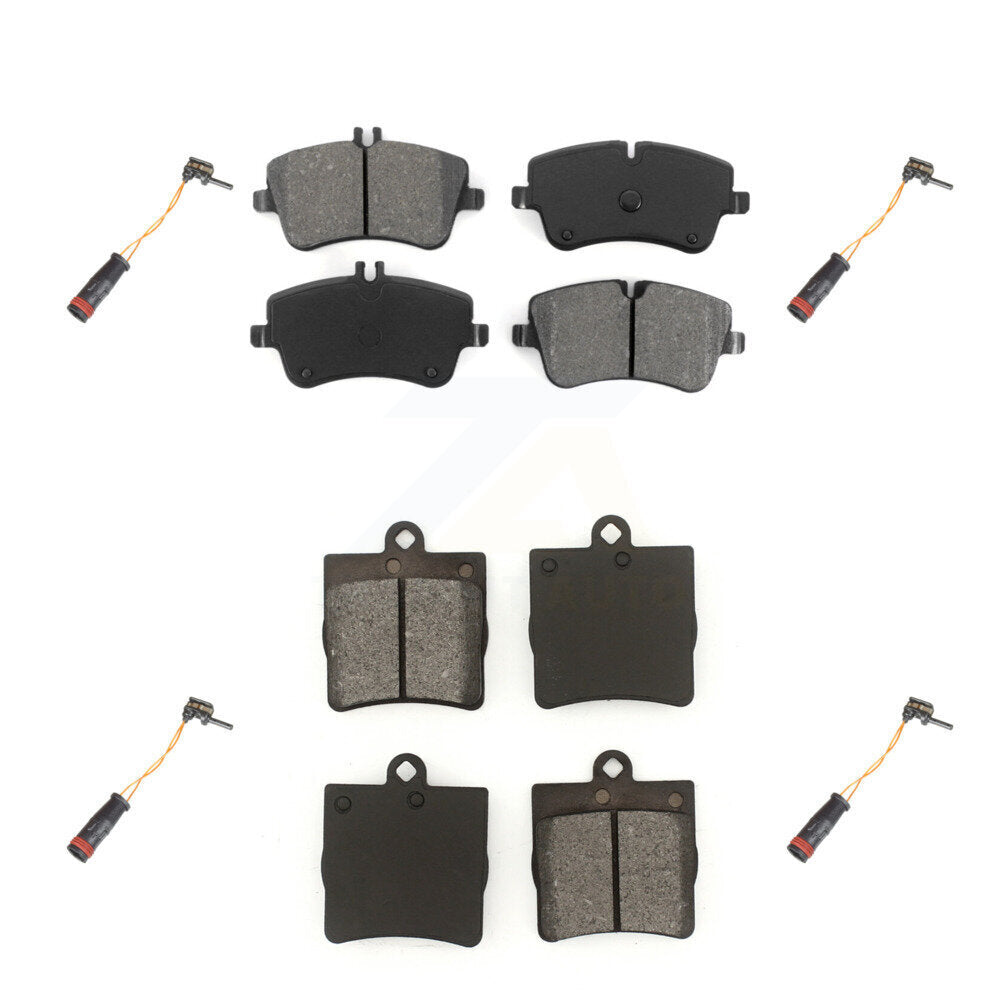 Semi-Metallic Brake Pad & Wear Sensor Front Rear Kit For Mercedes-Benz C230 C240