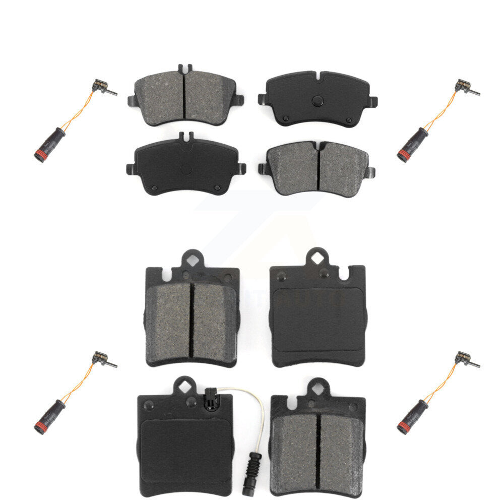 Semi-Metallic Brake Pads Extra Wear Sensor Front Rear Kit For Mercedes-Benz C280