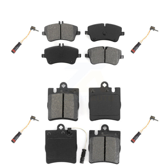 Semi-Metallic Brake Pads Extra Wear Sensor Front Rear Kit For Mercedes-Benz C280