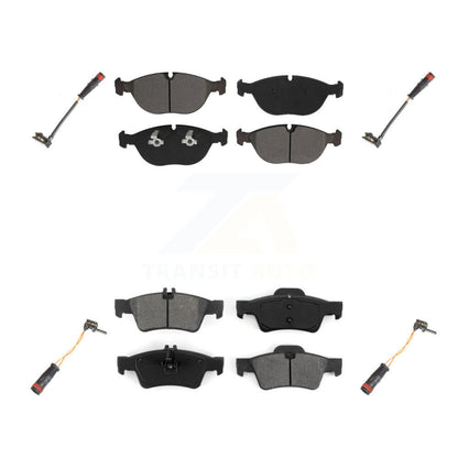 Semi-Metallic Brake Pad & Wear Sensor Front Rear Kit For Mercedes-Benz S500 S430