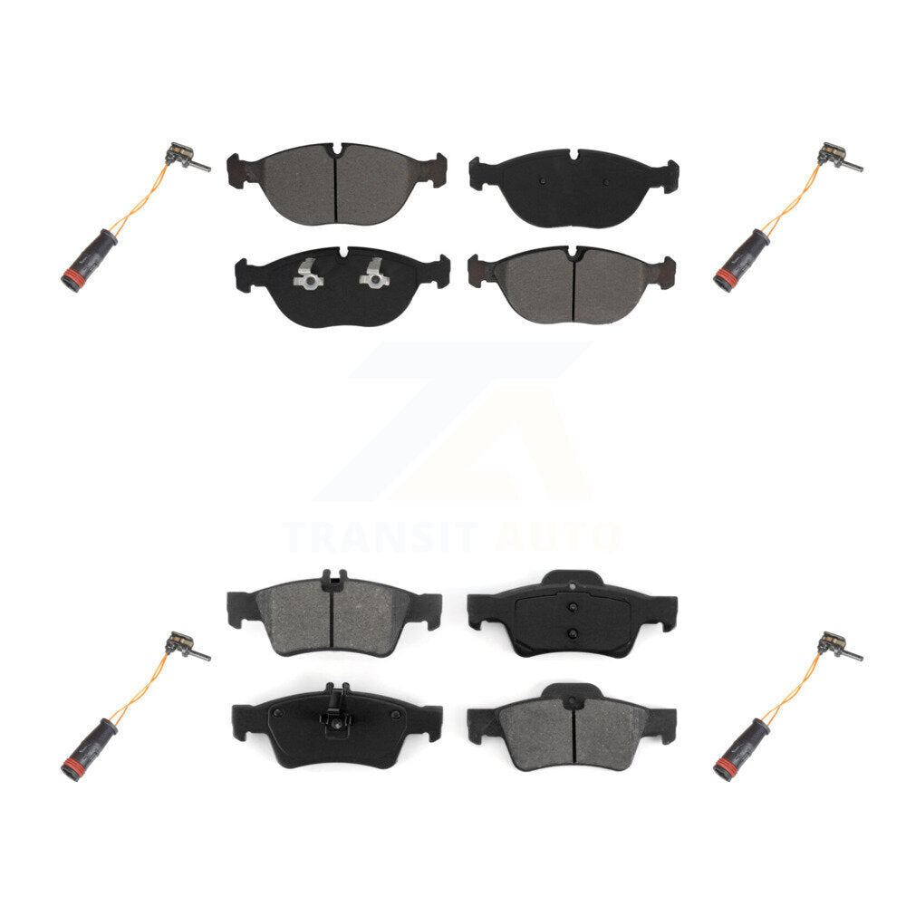 Semi-Metallic Brake Pad Wear Sensor Front Rear Kit For 06 Mercedes-Benz E350 AWD