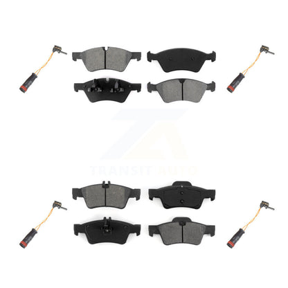 Semi-Metallic Brake Pads & Wear Sensor Front Rear Kit For Mercedes-Benz E350 AWD