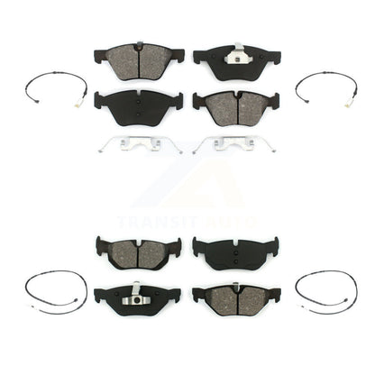 Semi-Metallic Disc Brake Pad & Wear Sensor Front Rear Kit For 2013 BMW 128i 3.0L