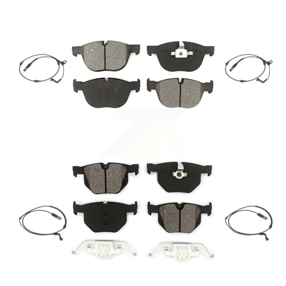 Semi-Metallic Disc Brake Pads And Wear Sensors Front Rear Kit For BMW X5 X6