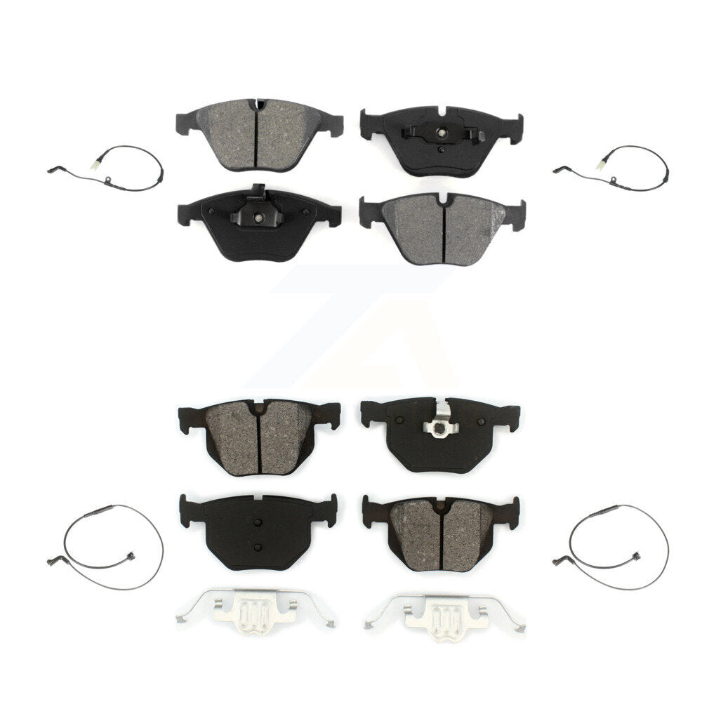Semi-Metallic Disc Brake Pads And Wear Sensor Front Rear Kit For BMW 535i xDrive