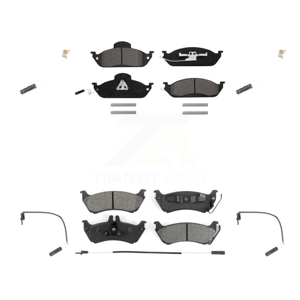 Semi-Metallic Brake Pad Extra Wear Sensor Front Rear Kit For Mercedes-Benz ML320