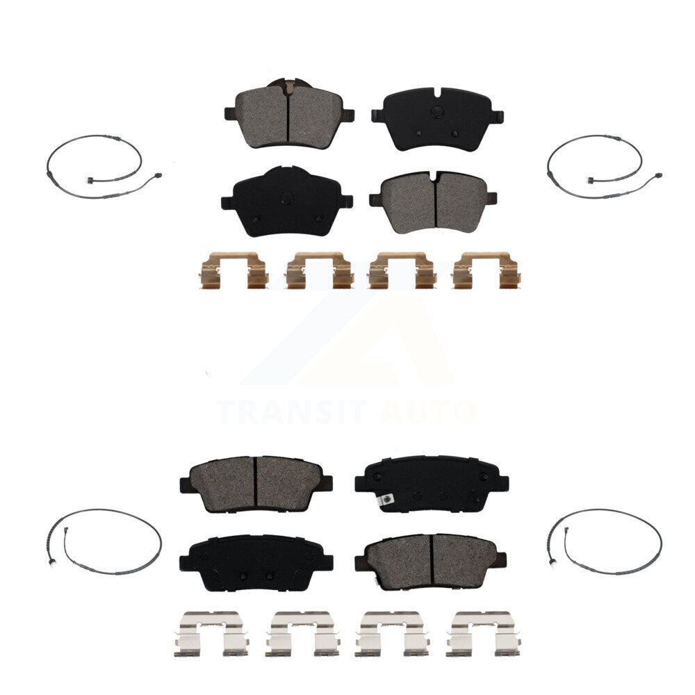 Semi-Metallic Brake Pads & Wear Sensor Front Rear Kit For Mini Cooper Countryman