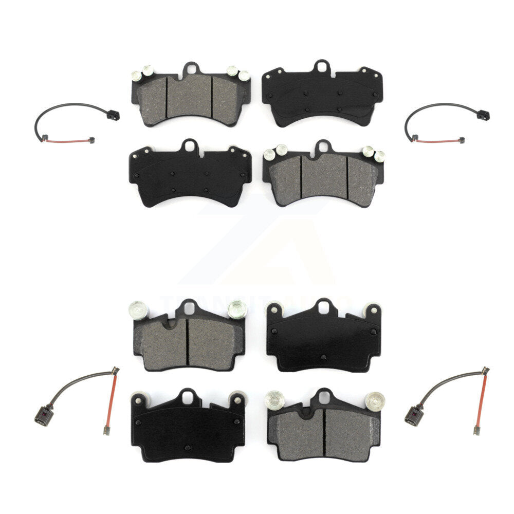 Semi-Metallic Brake Pad & Wear Sensor Front Rear Kit For Audi Q7 Porsche Cayenne