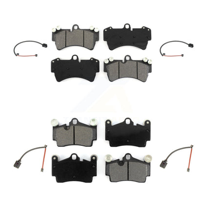 Semi-Metallic Brake Pad & Wear Sensor Front Rear Kit For Audi Q7 Porsche Cayenne