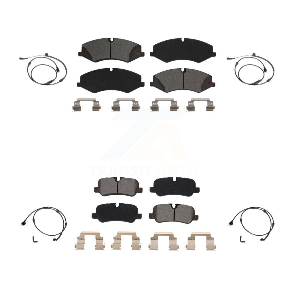 Semi-Metallic Disc Brake Pads And Wear Sensors Front Rear Kit For Land Rover LR4