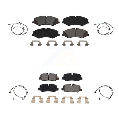 Semi-Metallic Disc Brake Pads And Wear Sensors Front Rear Kit For Land Rover LR4