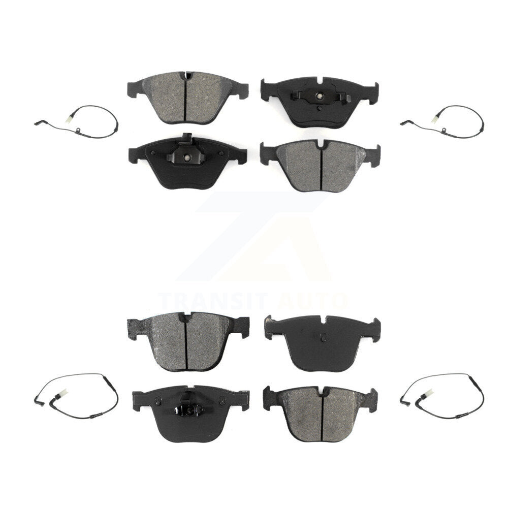 Semi-Metallic Disc Brake Pads Wear Sensor Front Rear Kit For BMW 550i 545i 645Ci
