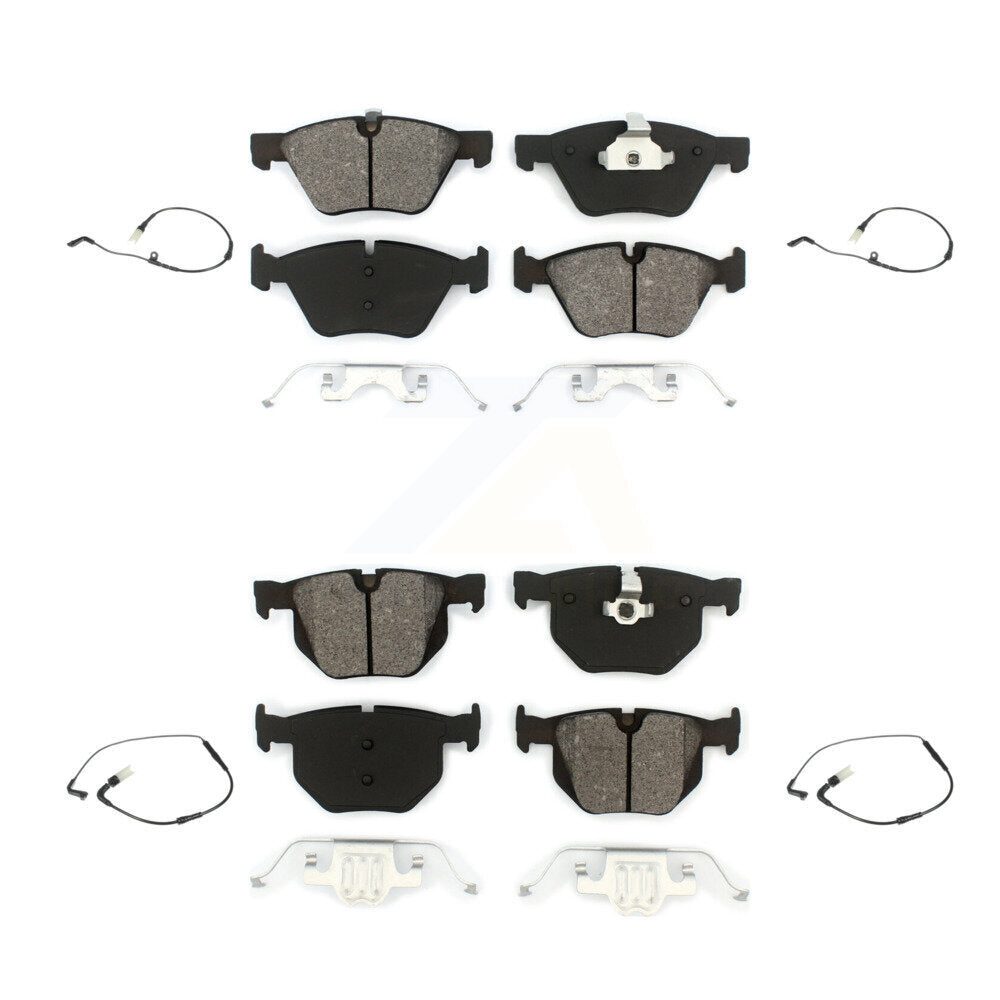 Semi-Metallic Disc Brake Pads And Wear Sensors Front Rear Kit For BMW 525i