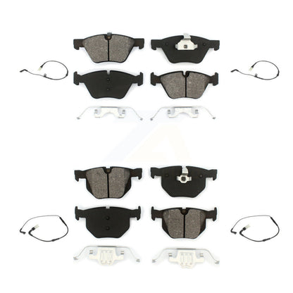 Semi-Metallic Disc Brake Pads And Wear Sensors Front Rear Kit For BMW 525i
