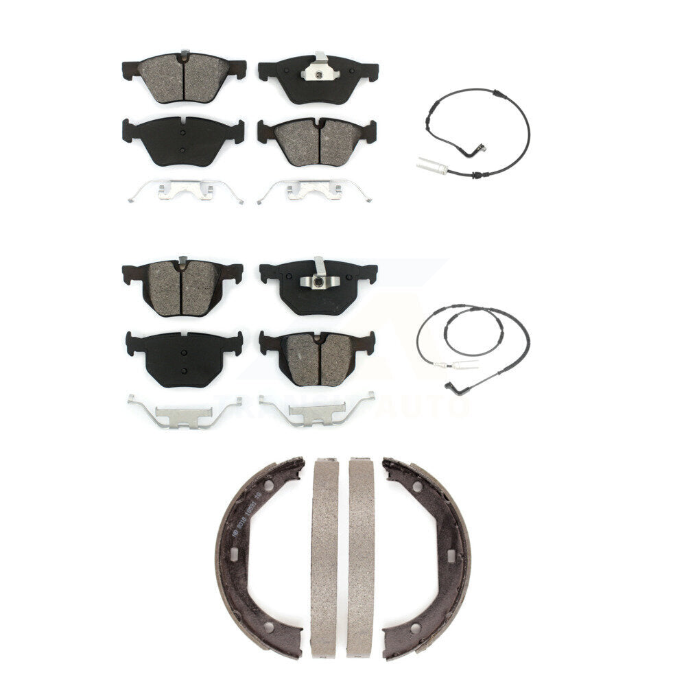 Semi-Metallic Disc Brake Pads Wear Sensor Front Rear Kit (5Pc) For 2006 BMW 330i
