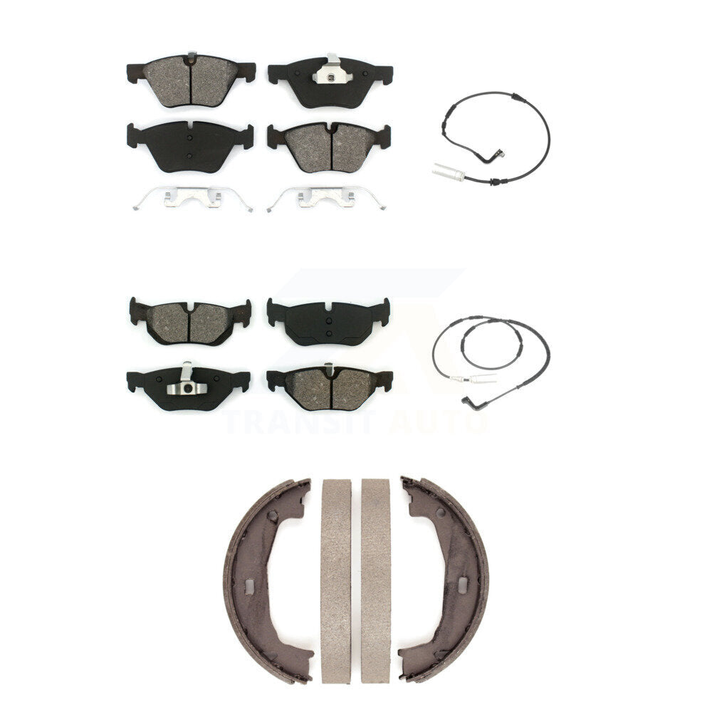 Semi-Metallic Brake Pads Wear Sensor Front Rear Kit (5Pc) For BMW 128i 328i 323i