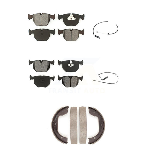 Semi-Metallic Disc Brake Pads And Wear Sensors Front Rear Kit (5Pc) For BMW X5