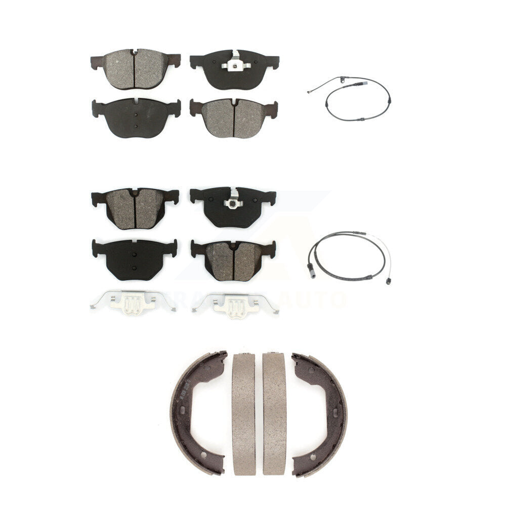 Semi-Metallic Disc Brake Pads And Wear Sensor Front Rear Kit (5Pc) For BMW X5 X6