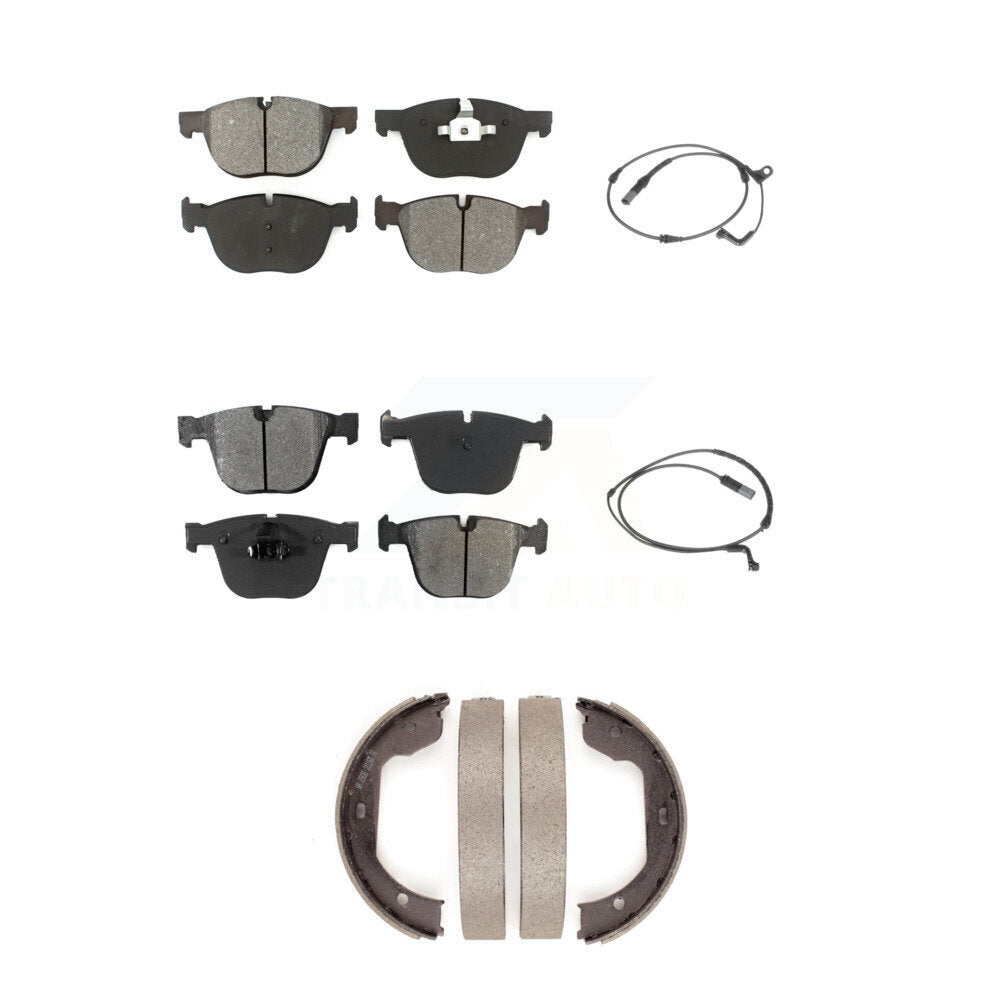 Semi-Metallic Disc Brake Pads And Wear Sensor Front Rear Kit (5Pc) For BMW X5 X6