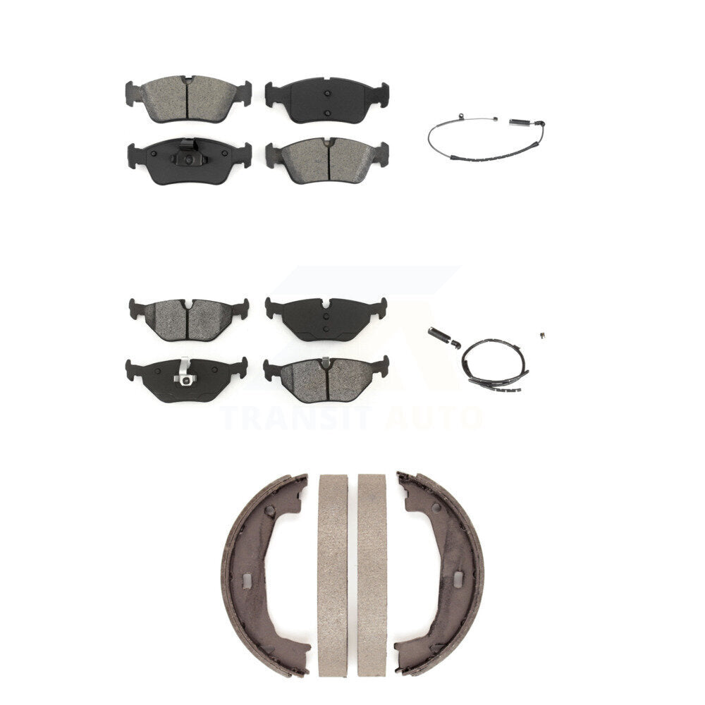 Semi-Metallic Disc Brake Pads And Wear Sensors Front Rear Kit (5Pc) For BMW Z4