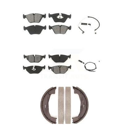 Semi-Metallic Disc Brake Pads And Wear Sensors Front Rear Kit (5Pc) For BMW Z4